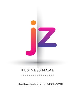 initial logo JZ lowercase letter, orange and magenta creative logotype concept, modern and simple logo design.