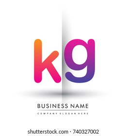 initial logo KG lowercase letter, orange and magenta creative logotype concept, modern and simple logo design.