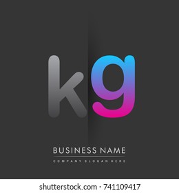 initial logo KG lowercase letter colored grey and blue, pink, creative logotype concept, modern and simple logo design, logo design concept for business and corporate identity.