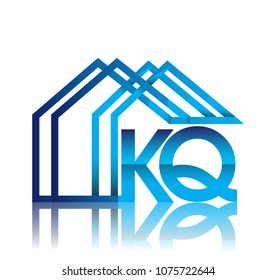 initial logo KQ with house icon, business logo and property developer.