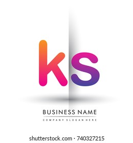 initial logo KS lowercase letter, orange and magenta creative logotype concept, modern and simple logo design.