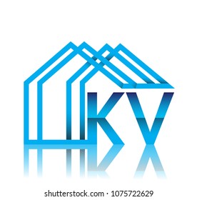 initial logo KY with house icon, business logo and property developer.