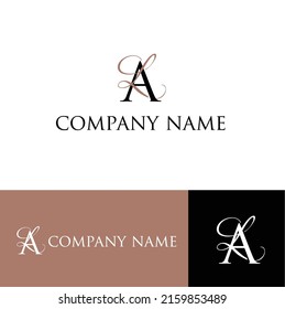 Initial logo of A L AL Beauty vector, handwriting logo of initial signature, wedding, fashion, boutique, floral and botanical with creative template for any company or business.