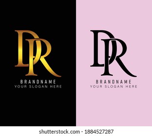 Initial logo Latter DR D R Perfect for Company And Beauty Store. Template logo design latter D R