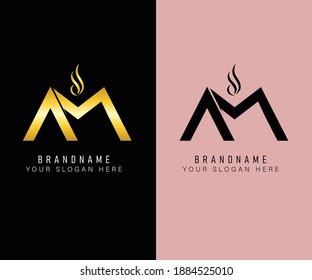 Initial logo Latter AM A M Perfect for Company. Template logo design latter A M