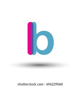 initial logo LB lowercase letter, blue and pink overlap transparent logo, modern and simple logo design.