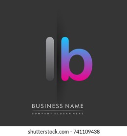 initial logo LB lowercase letter colored grey and blue, pink, creative logotype concept, modern and simple logo design, logo design concept for business and corporate identity.