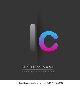 initial logo LC lowercase letter colored grey and blue, pink, creative logotype concept, modern and simple logo design, logo design concept for business and corporate identity.