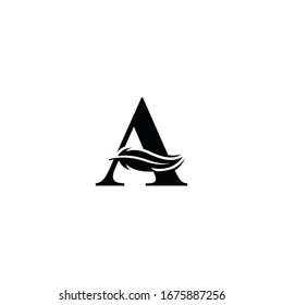 Initial logo letter "A" with feathers concept.