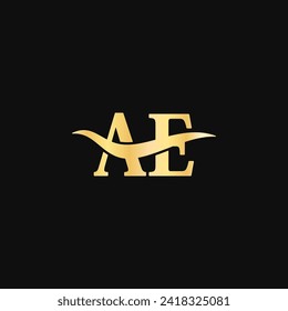 Initial Logo Letter A.E Elegant luxury design, typography vector of initial branding name serif font.