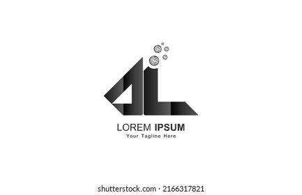 The initial logo of the letter AL in the blue Globe