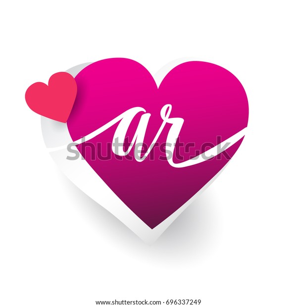 Initial Logo Letter Ar Heart Shape Stock Vector Royalty Free