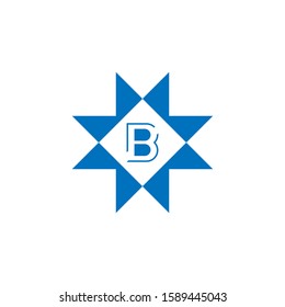initial logo letter b. with blue texture. white background. brand for company and design needs. modern template.