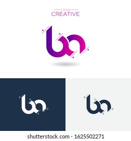 Initial logo letter BA lowercase linked sliced template. Modern Abstract Design for business company. Vector Illustration.