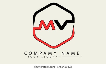 Initial logo, Letter based MV, Initial based MV vector design