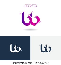 Initial logo letter BB lowercase linked sliced template. Modern Abstract Design for business company. Vector Illustration.