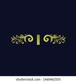 I initial logo letter with beauty ornament for fashion industry