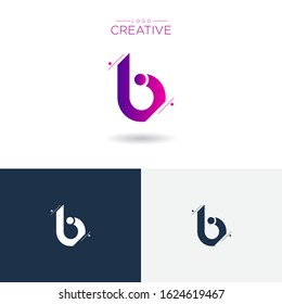 Initial logo letter BI lowercase linked sliced template. Modern Abstract Design for business company. Vector Illustration.