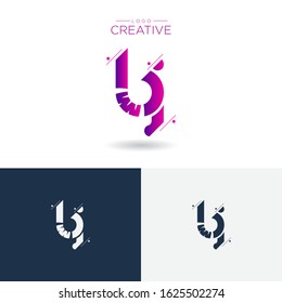 Initial logo letter BJ lowercase linked sliced template. Modern Abstract Design for business company. Vector Illustration.