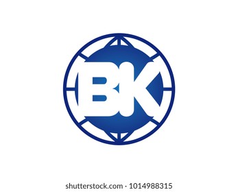 The initial logo of the letter BK in the blue Globe