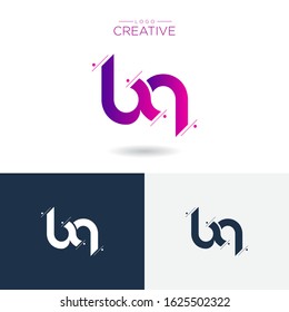 Initial logo letter BQ lowercase linked sliced template. Modern Abstract Design for business company. Vector Illustration.