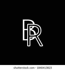Initial Logo Letter BR Monogram in Black and White.