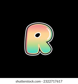 Initial logo letter with bubble shape on the letters with shades of black background