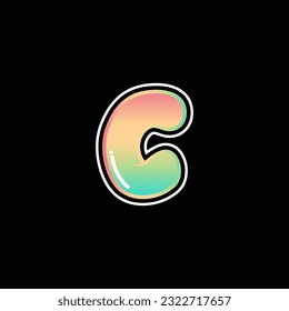 Initial logo letter with bubble shape on the letters with shades of black background