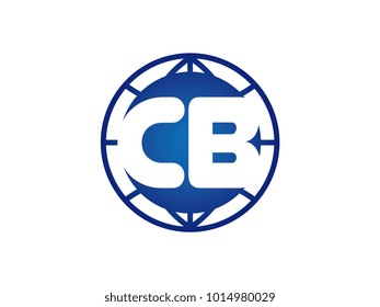 The initial logo of the letter CB in the blue Globe