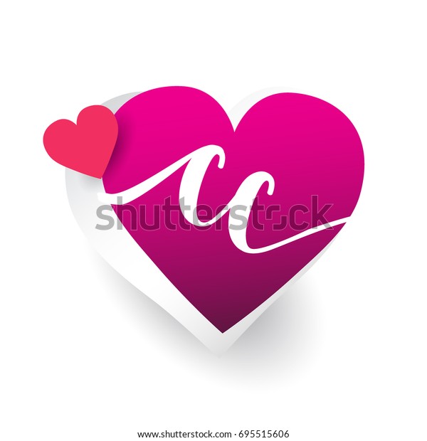 Initial Logo Letter Cc Heart Shape Stock Image Download Now