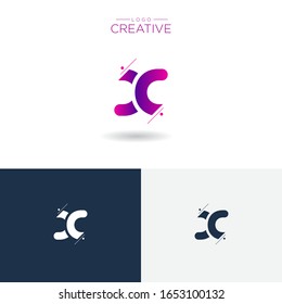 Ursprünglicher Logobuchstabe CC X Kleinbuchstaben verlinkte Vorlage. Modernes Abstraktes Design für Unternehmen. Vektorillustration Illustration.