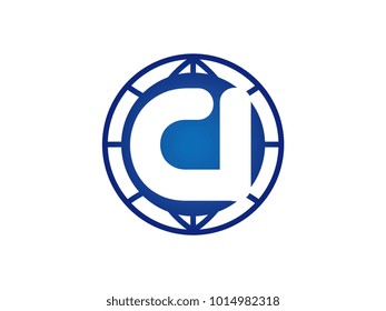 The initial logo of the letter CI in the blue Globe