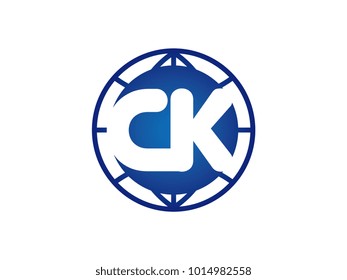 The initial logo of the letter CK in the blue Globe