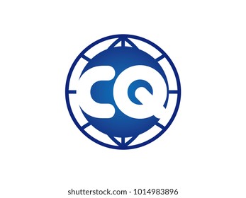 The initial logo of the letter CQ in the blue Globe