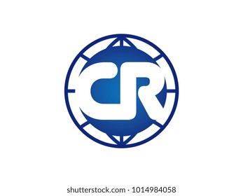 The initial logo of the letter CR in the blue Globe