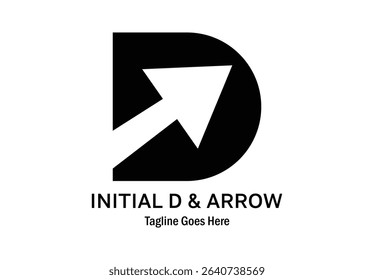Initial logo letter D with a combination of arrows facing the upper right