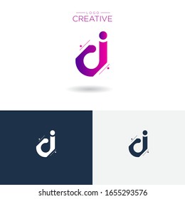 Initial logo letter DI lowercase linked sliced template. Modern Abstract Design for business company. Vector Illustration.