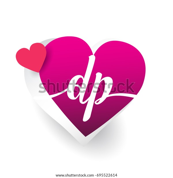 Initial Logo Letter Dp Heart Shape Stock Vector Royalty Free