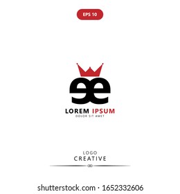 Initial logo letter E EE lowercase linked template. Black letter isolated on white background. Suitable for business, consulting group company. Vector Illustration. EPS 10