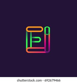 initial logo letter EI, linked outline rounded logo, colorful initial logo for business name and company identity.