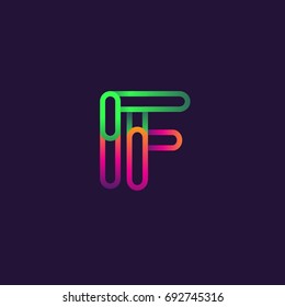 initial logo letter I F, linked outline rounded logo, colorful initial logo for business name and company identity.