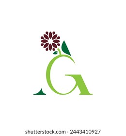 Initial Logo Letter A and G with flower 