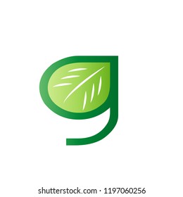 Initial logo Letter G green leaves