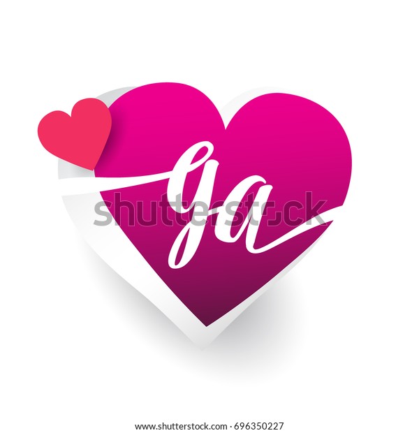 Initial Logo Letter Ga Heart Shape Stock Vector Royalty Free