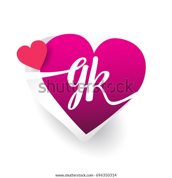 Initial Logo Letter Gk Heart Shape Stock Vector Royalty Free