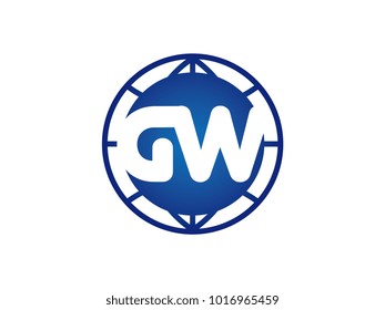 The initial logo of the letter GW in the blue Globe