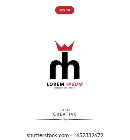 Initial logo letter H HH lowercase linked template. Black letter isolated on white background. Suitable for business, consulting group company. Vector Illustration. EPS 10