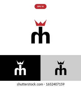 Initial logo letter H HH lowercase linked template. Black white letter isolated on white black and grey background. Suitable for business, consulting group company. Vector Illustration. EPS 10