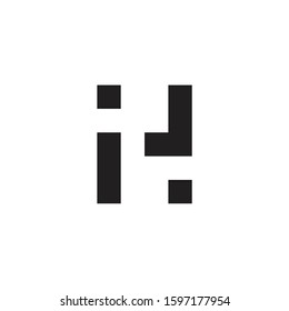 Initial Logo Letter H, ih With Black Color