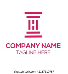 Initial Logo With Letter H With Law Firm Icon
